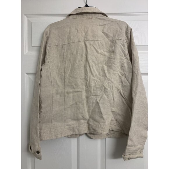 Charter Club Linen Button Up Cropped Blazer Size XL - Picture 3 of 7